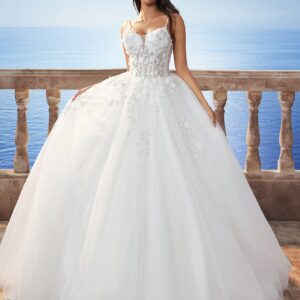 Vestido de Novia Elegante para Mujer con Cuello en V Profundo, Sin Tirantes y Adornado - Estilo Sirena sin Manoscon Faldas A-Line Completa & Cola Larga: Traje Formal Principesco Lavable a Maquina. Ideales Para Bodass Veraniegas Con Volados En Las "Mangoteras" Y Relleno De Pecho (Envío Inmediato Disponible) – Blanco PerfectePara Boda Playera Proms